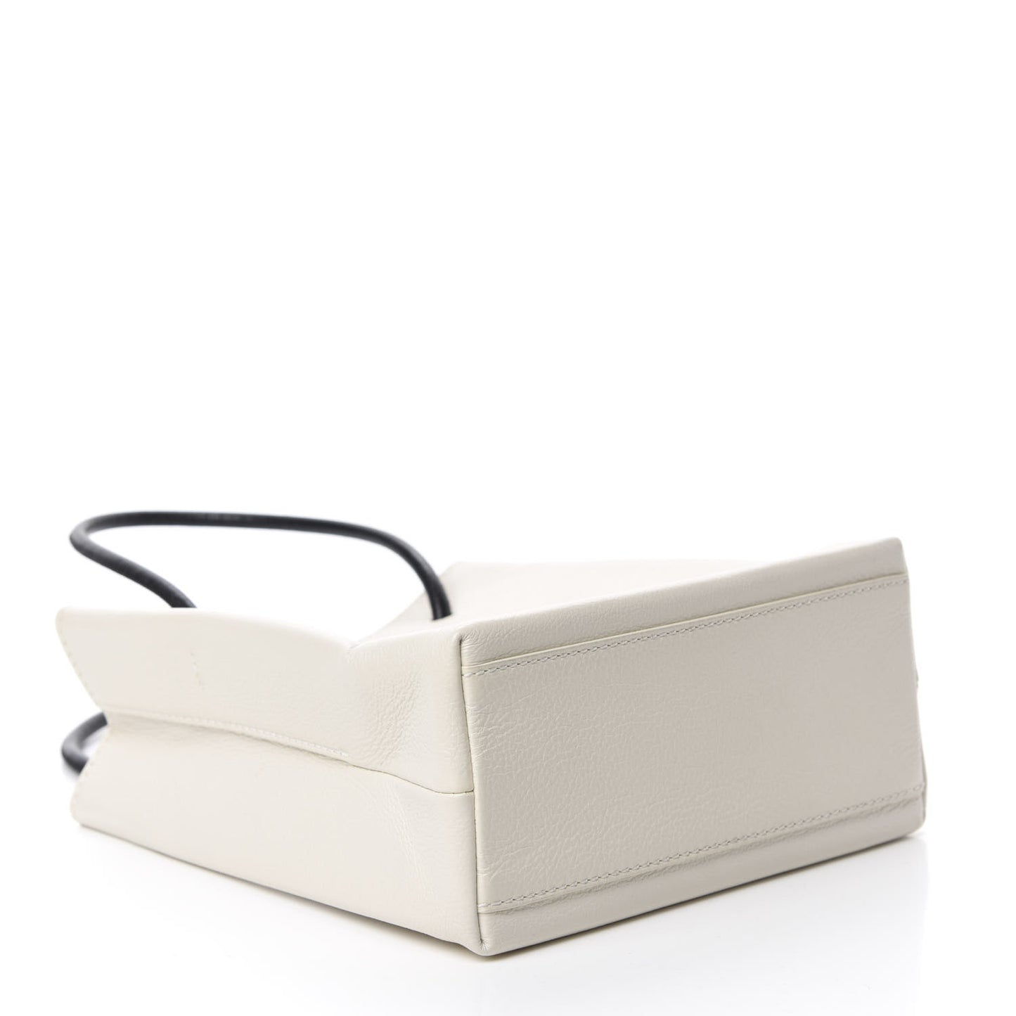 Calfskin Logo XXS Shopping Tote White