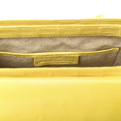 Nancy Gonzalez Crocodile Round Flap Top Crossbody Yellow 6 of 13