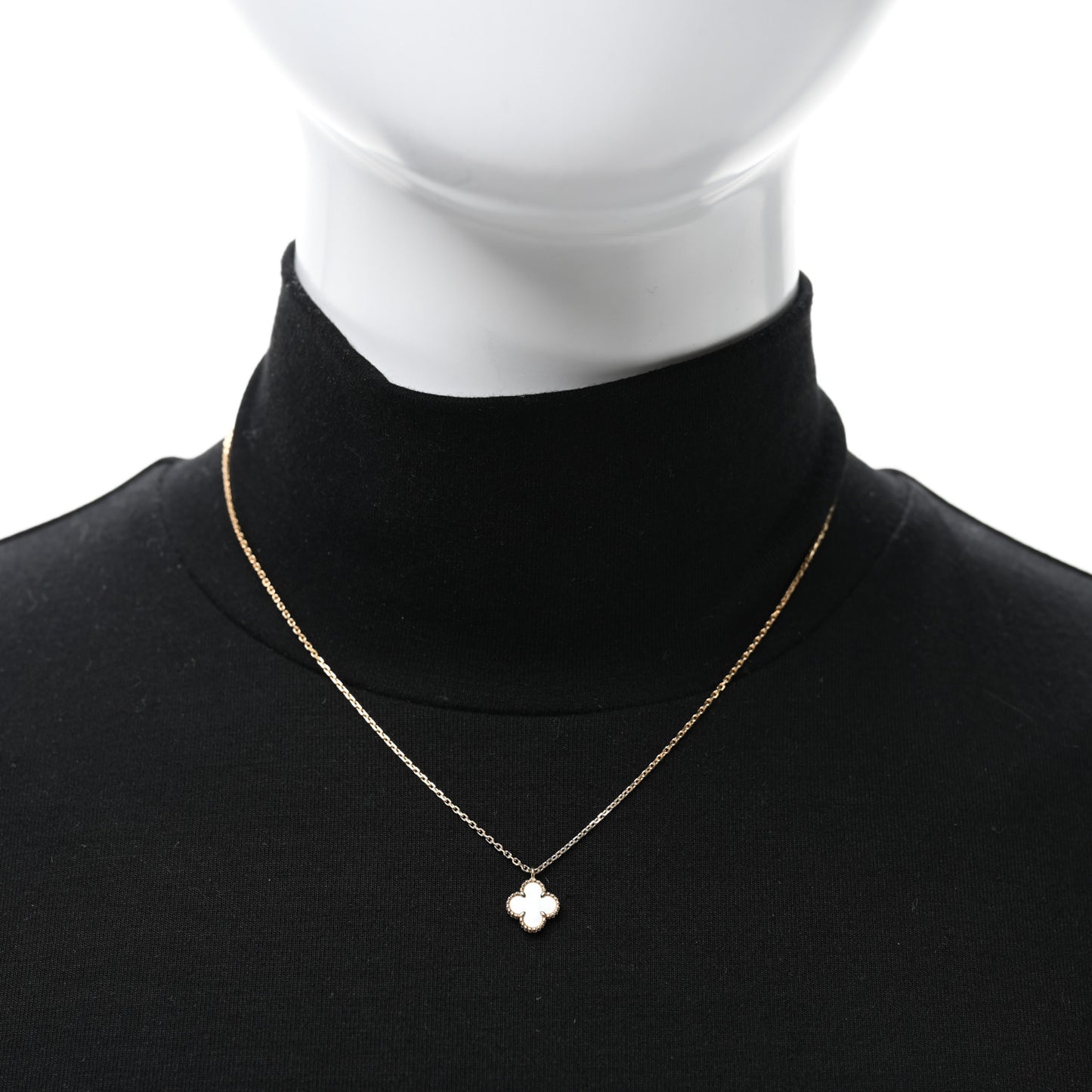 18K Yellow Gold Mother of Pearl Sweet Alhambra Pendant Necklace