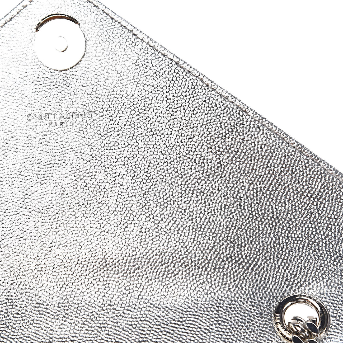 Metallic Grain De Poudre Matelasse Chevron Medium Monogram Satchel Silver