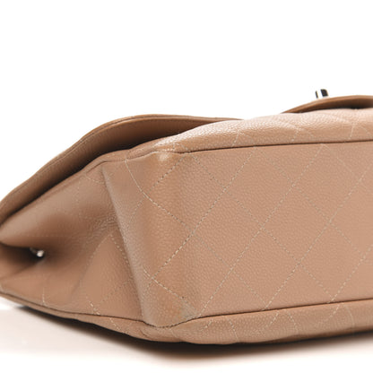 Chanel Caviar Quilted Jumbo Single Flap Beige 8 of 17