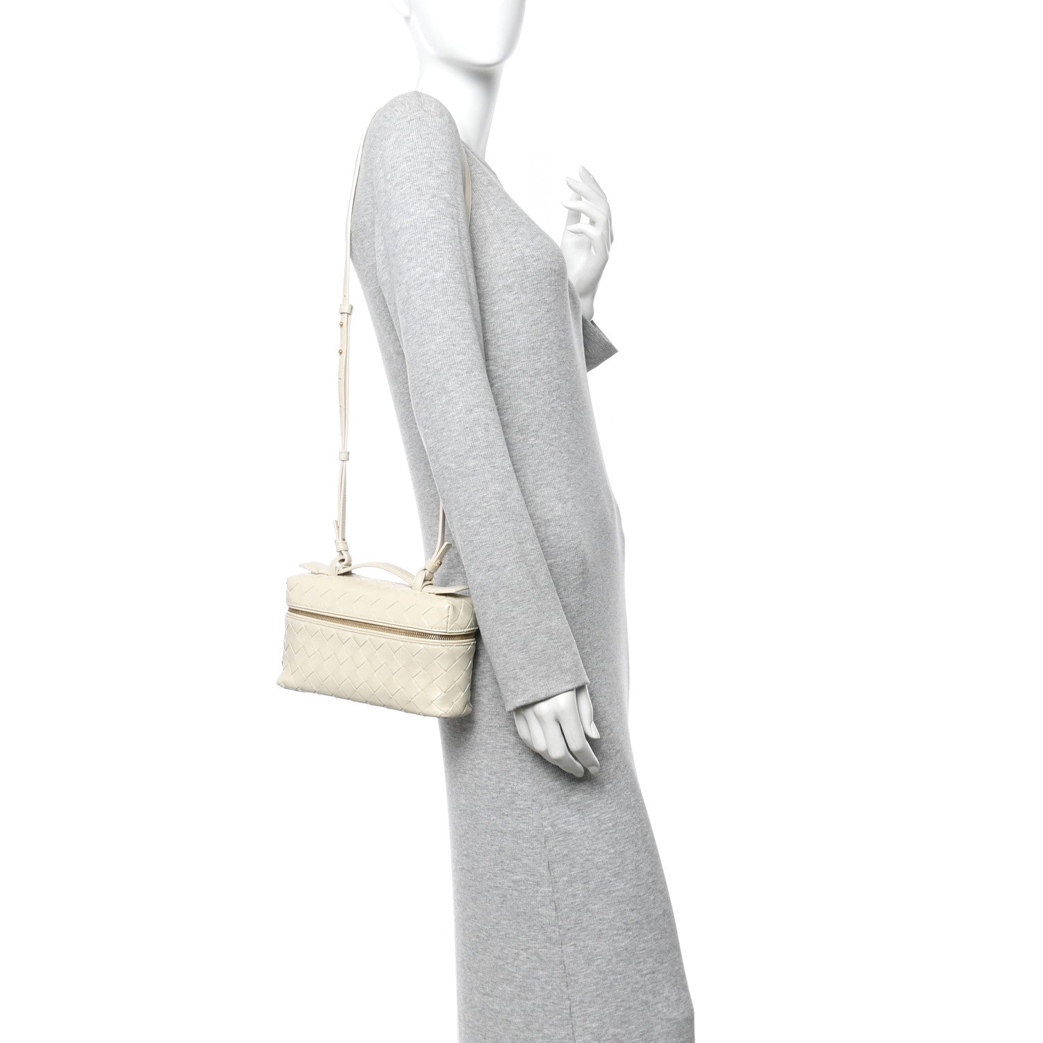 Bottega Veneta Calfskin Intrecciato Bang Bang Vanity Case Sea Salt 2 of 15