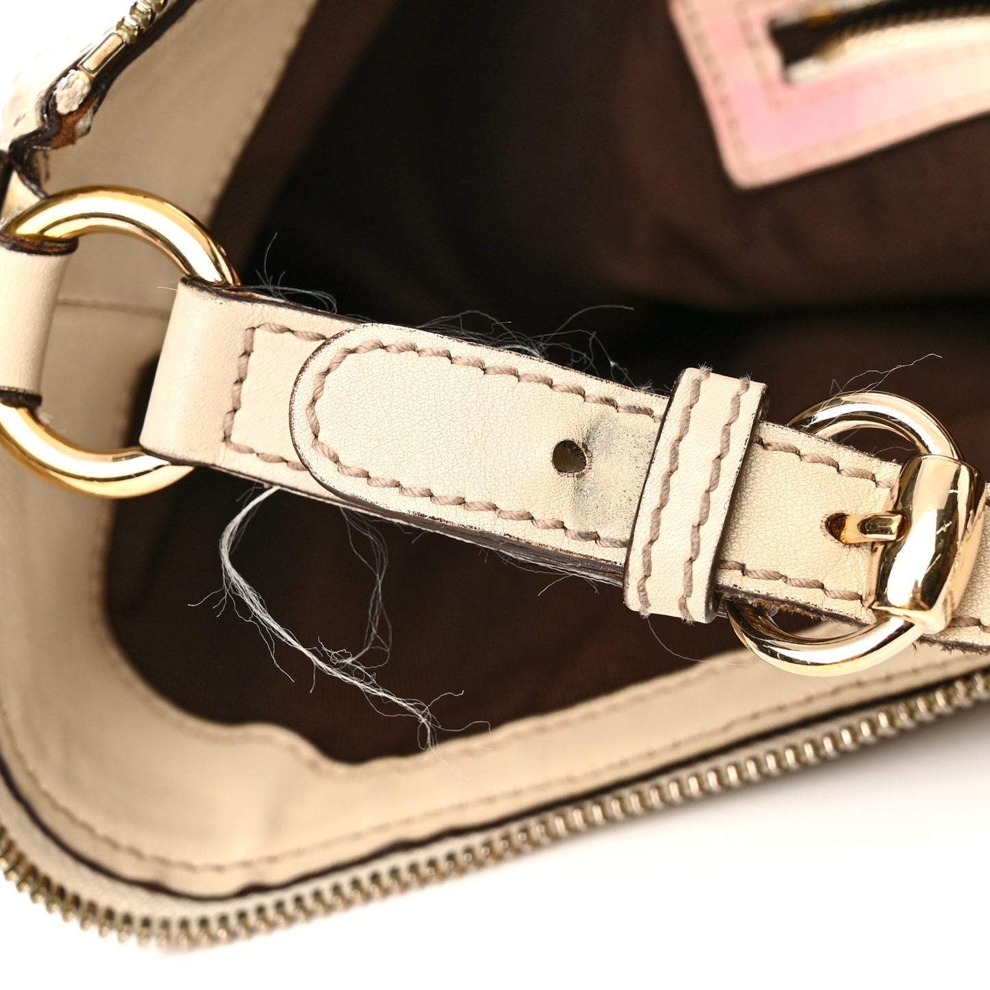 Monogram Large Biba Studded Hobo Off White