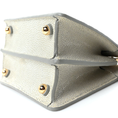 Fendi Stingray Shiny Nappa Petite Peekaboo I SEE U Satchel Pearl Grey 9 of 9