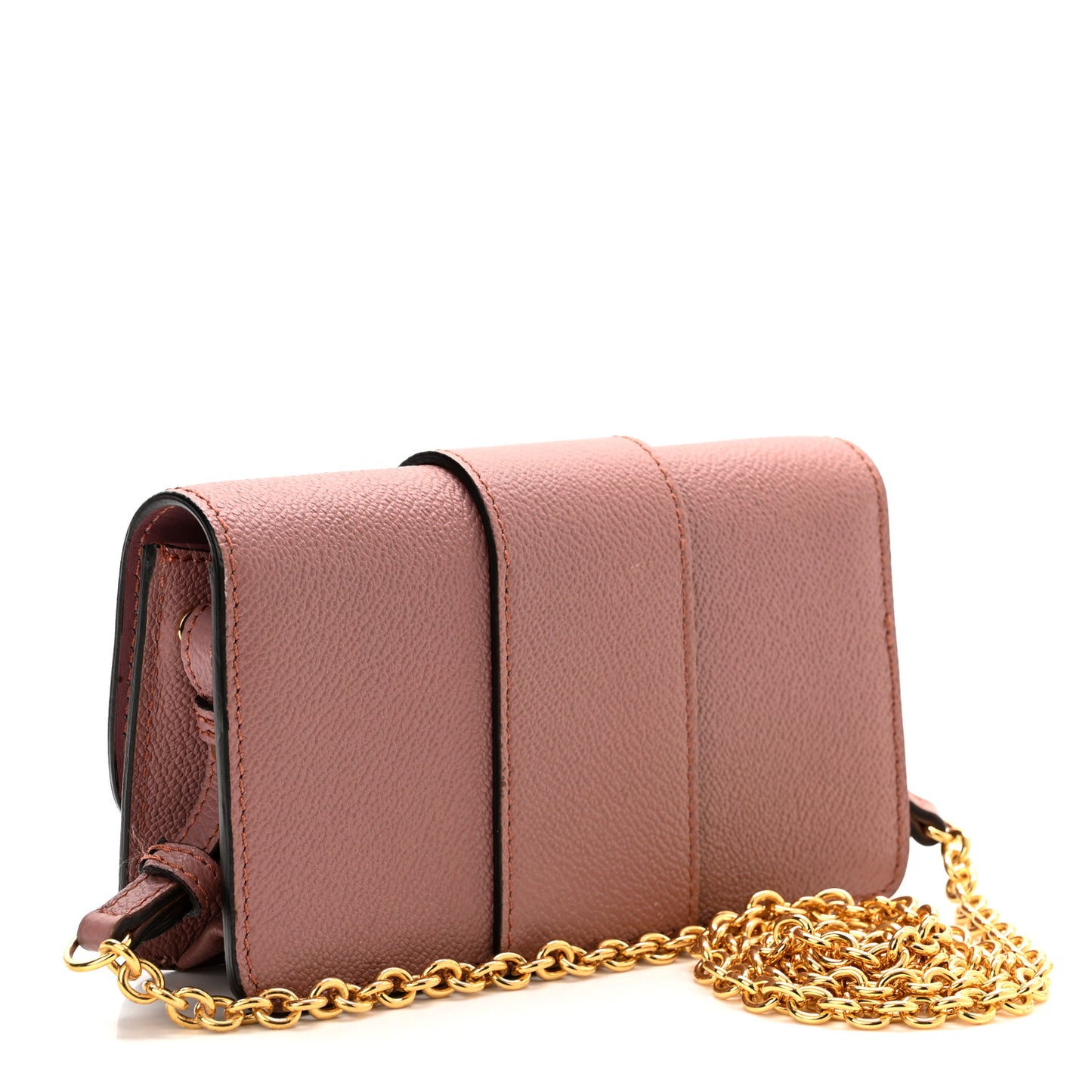 Grainy Calfskin Mini Buckle Bag Dusty Pink