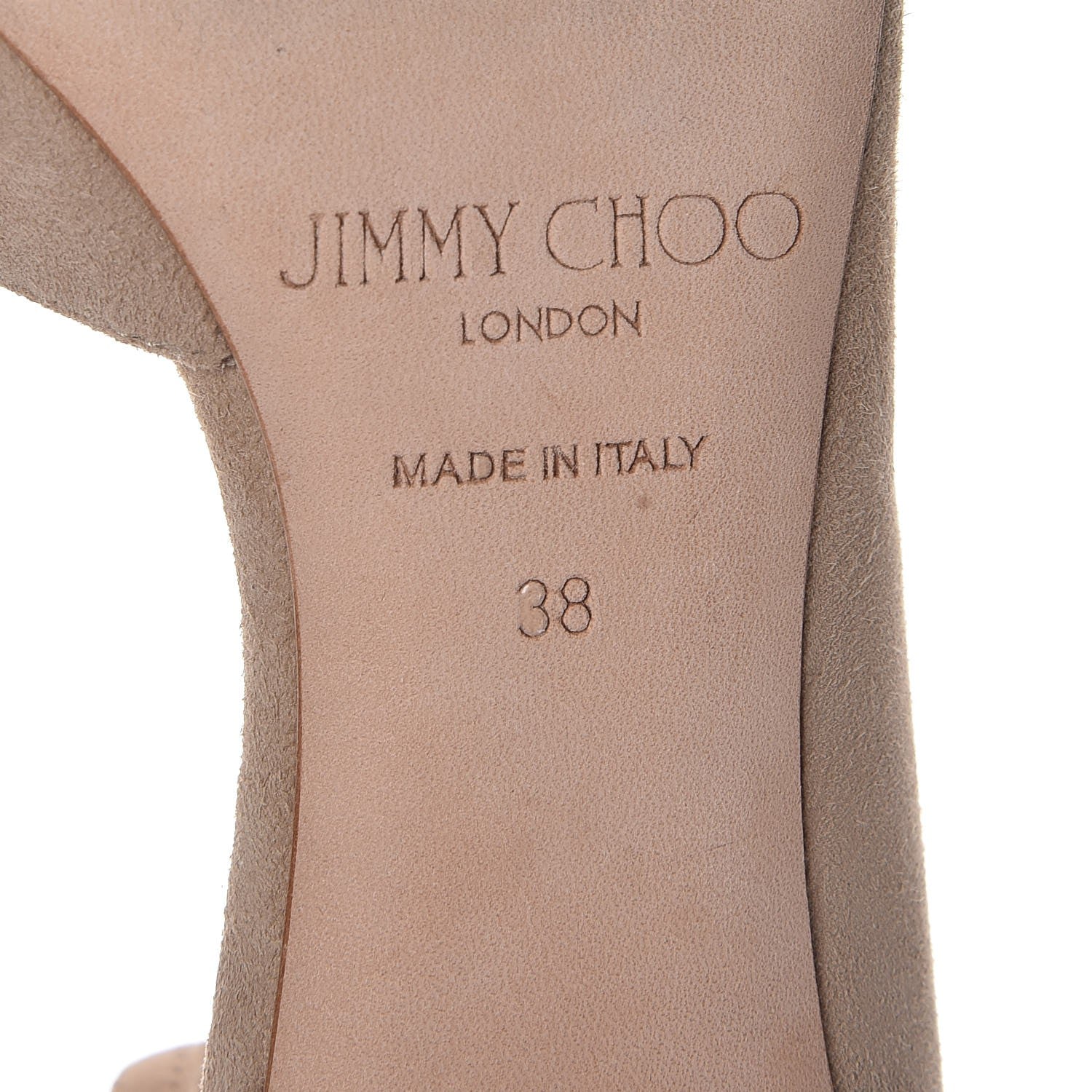 Jimmy Choo Suede Lucy Half-d'Orsay Pump 38 Beige 8 of 11
