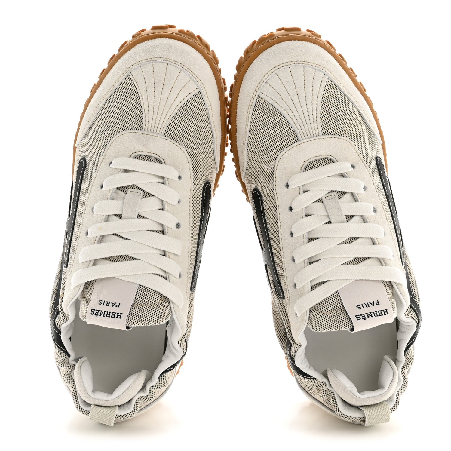 Hermes H Canvas Suede Goatskin Calfskin Jet Sneakers 37.5