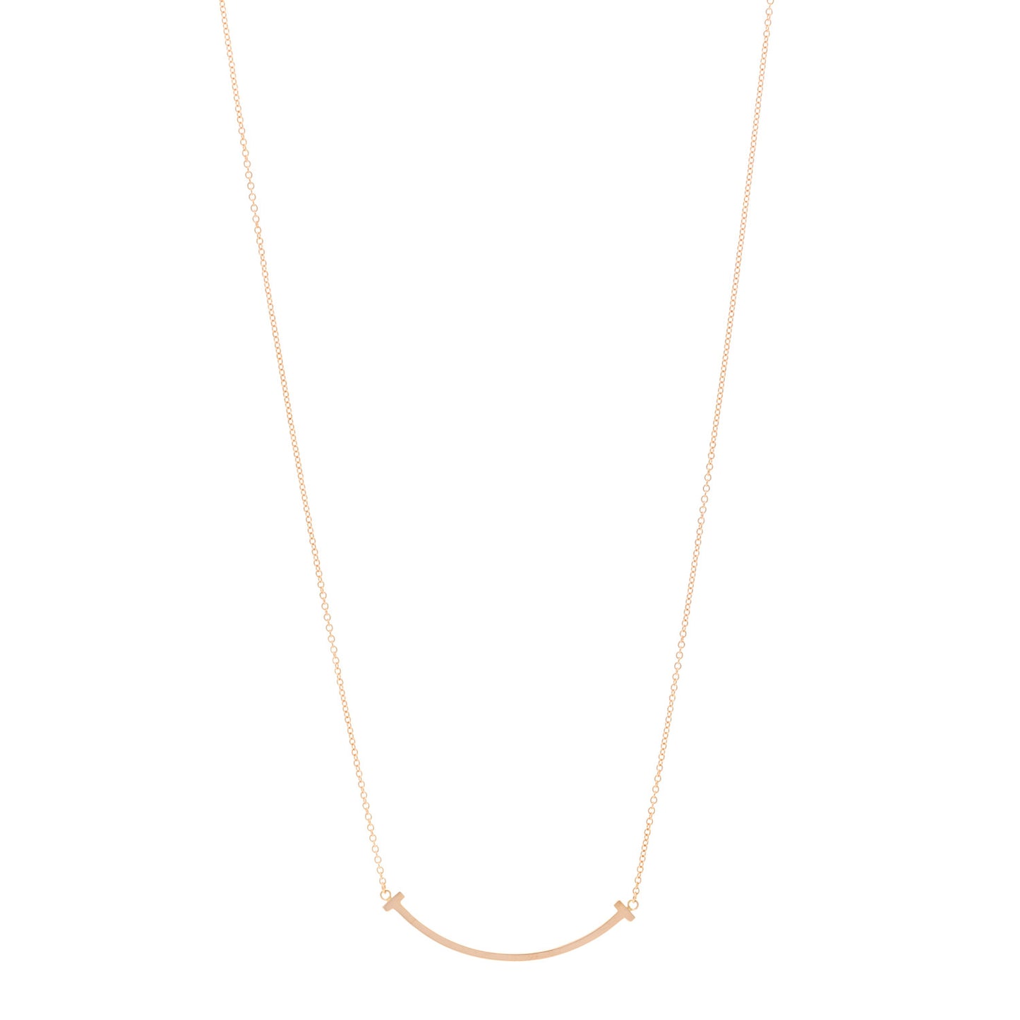 18K Rose Gold Small T Smile Pendant Necklace