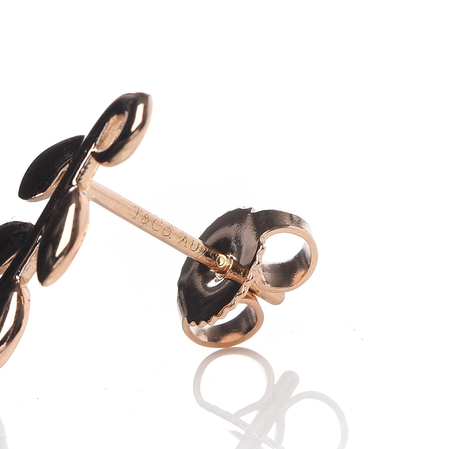 Tiffany 18K Rose Gold Paloma Picasso Olive Leaf Climber Earrings 4 of 4