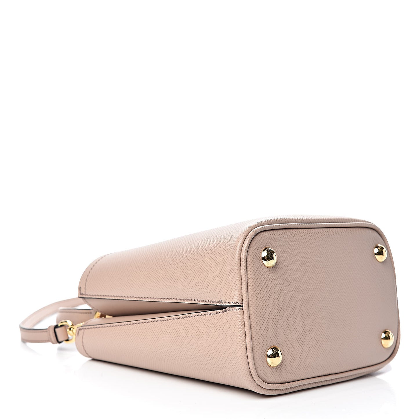 Saffiano Cuir Calfskin Small Panier Bucket Bag Cipria Black