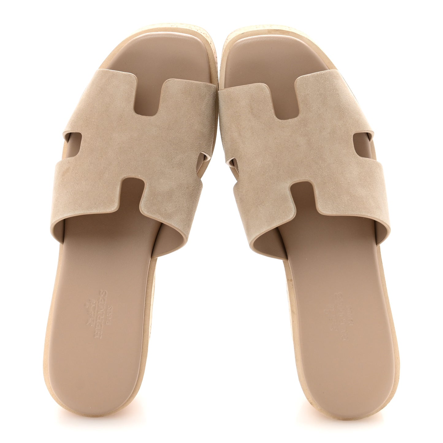 Suede Goatskin Cork Eze 30 Sandals 37 Beige Argile