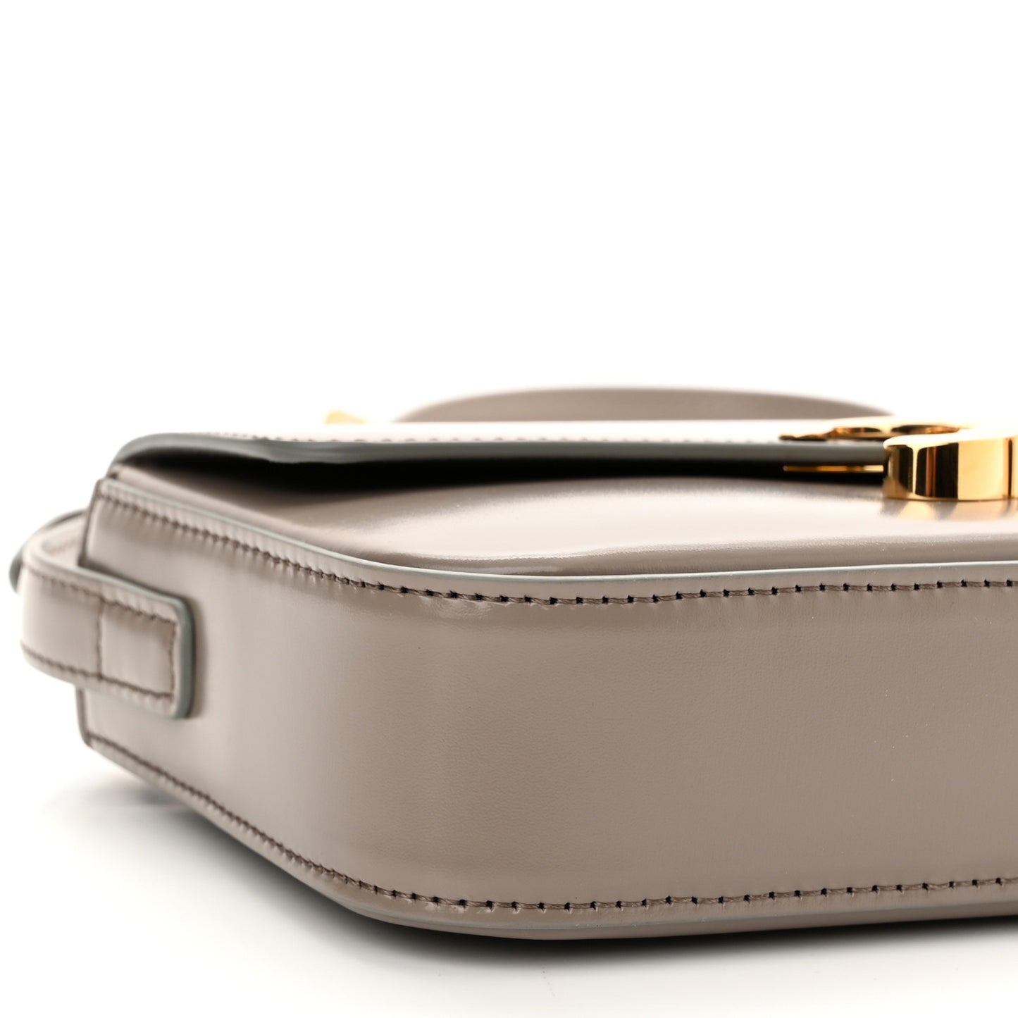Natural Calfskin Triomphe Shoulder Bag Pebble