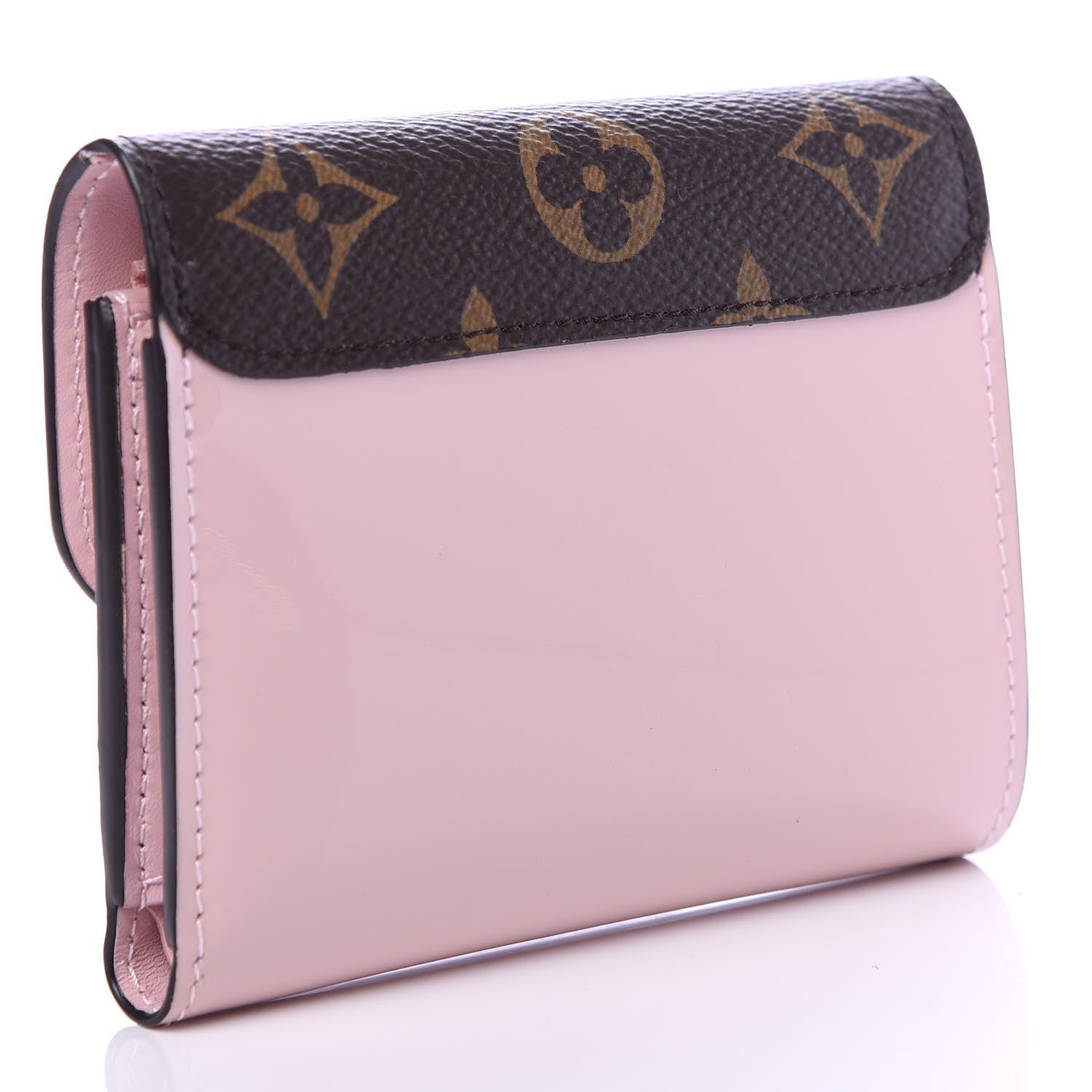Louis Vuitton Patent Calfskin Monogram Cherrywood Compact Wallet Rose Ballerine 3 of 7