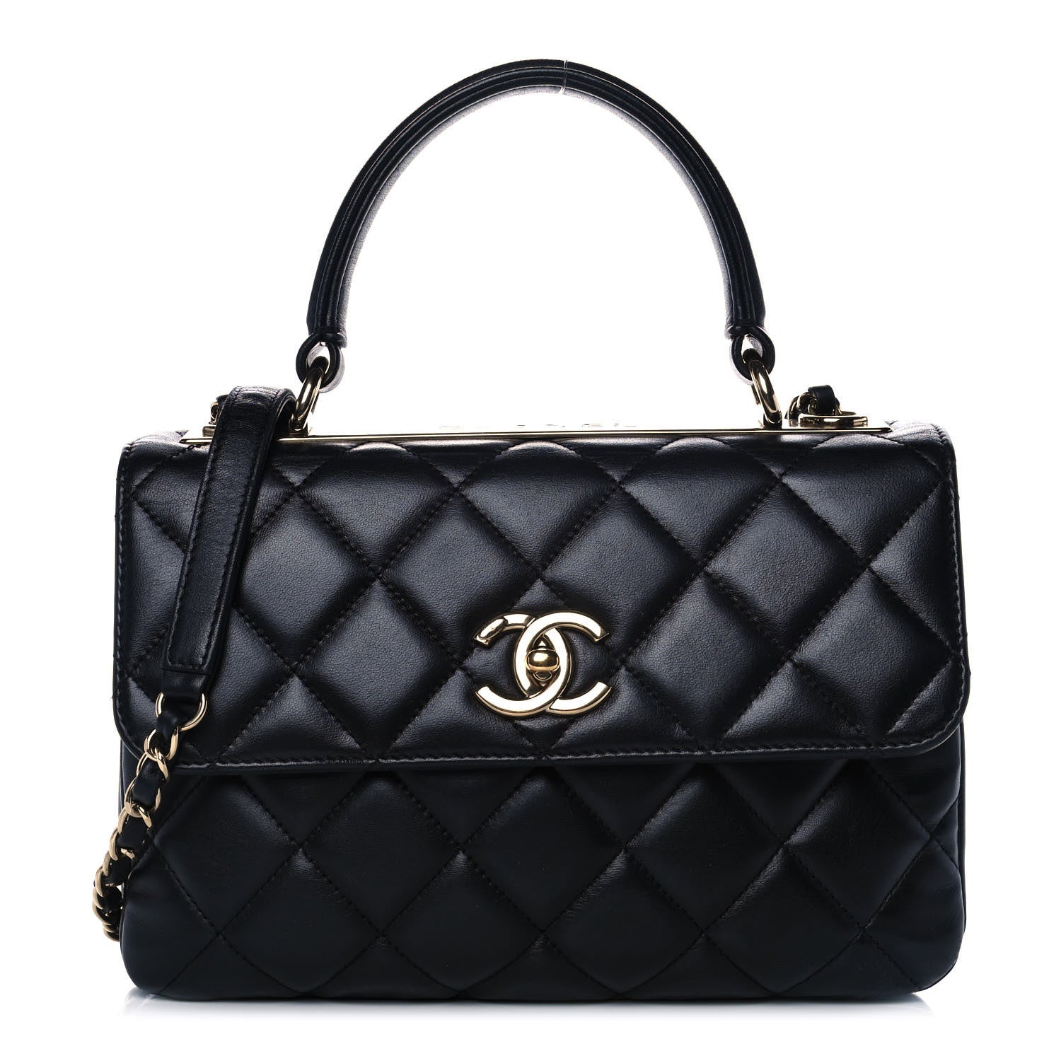 Chanel Lambskin Quilted Small Trendy CC Dual Handle Flap Bag Black 1 of 12