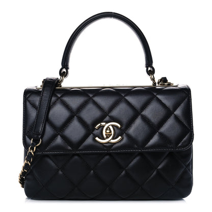 Chanel Lambskin Quilted Small Trendy CC Dual Handle Flap Bag Black 1 of 12
