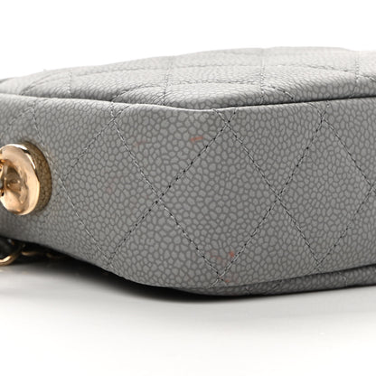 Chanel Caviar Quilted Mini Coco Tassel Camera Case Grey 9 of 12