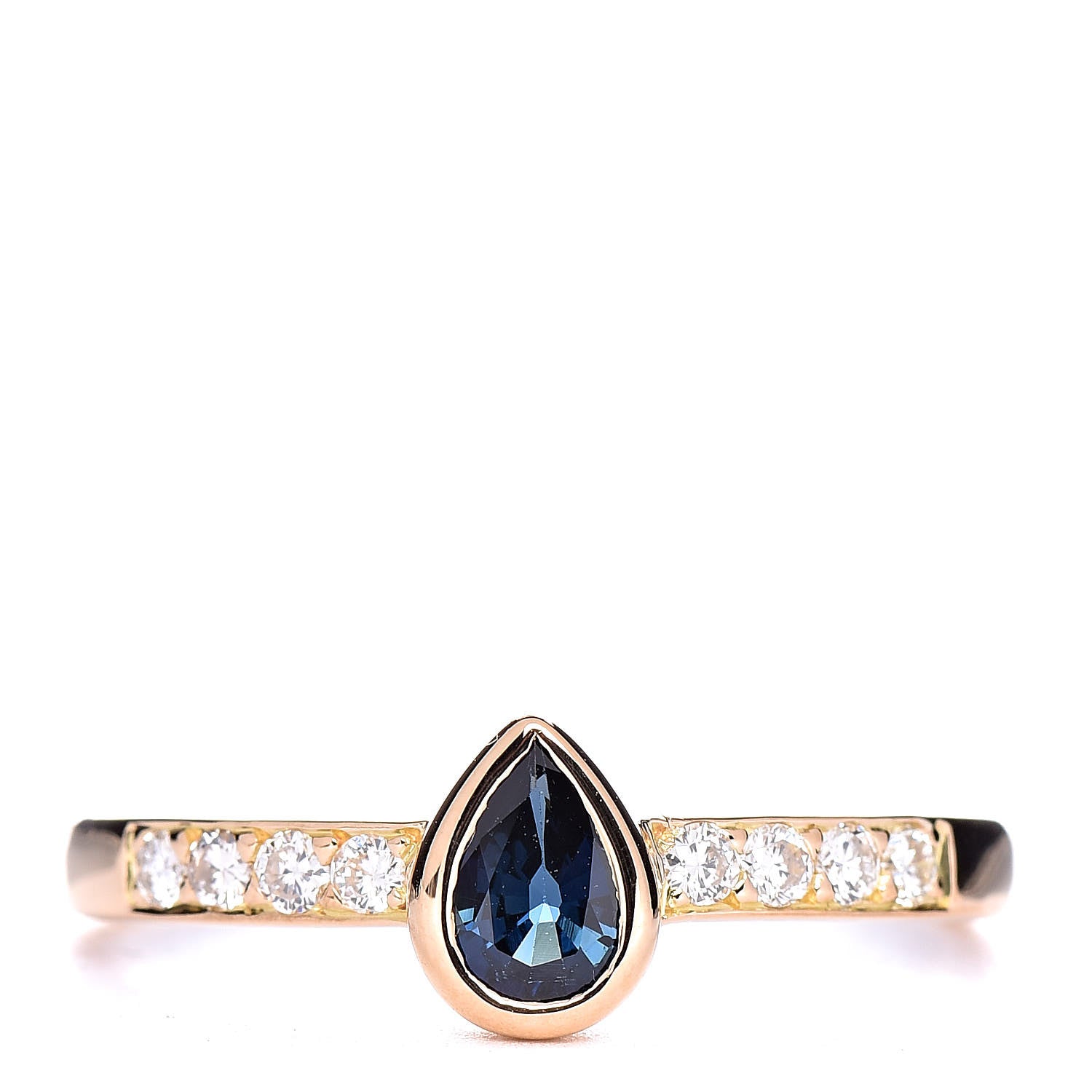 Cartier 18K Yellow Gold Blue Sapphire Diamond Ring 57 8 1 of 7
