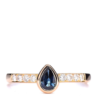 Cartier 18K Yellow Gold Blue Sapphire Diamond Ring 57 8 1 of 7