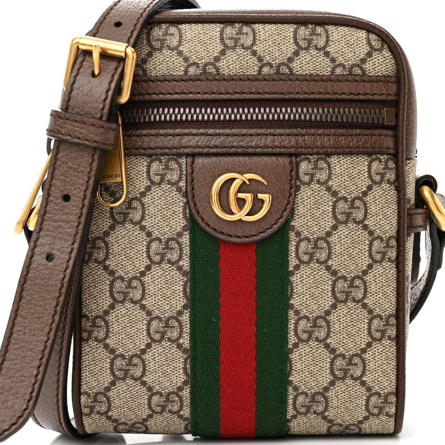 GG Supreme Monogram Web Mini Ophidia Messenger Brown