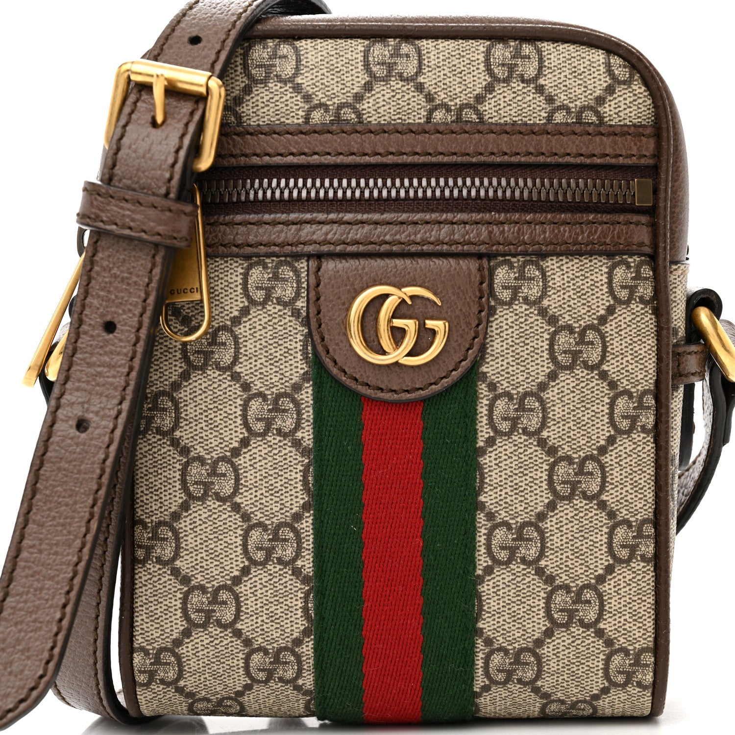 Gucci GG Supreme Monogram Web Mini Ophidia Messenger Brown 8 of 12