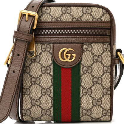 Gucci GG Supreme Monogram Web Mini Ophidia Messenger Brown 8 of 12