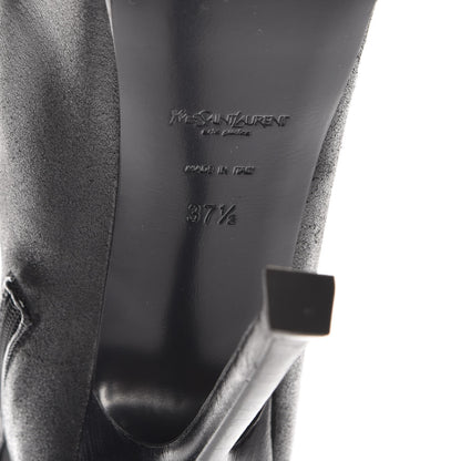 Saint Laurent Shearling Calfskin Tribtoo 105 Lace Up Knee High Boots 37.5 Black 6 of 8