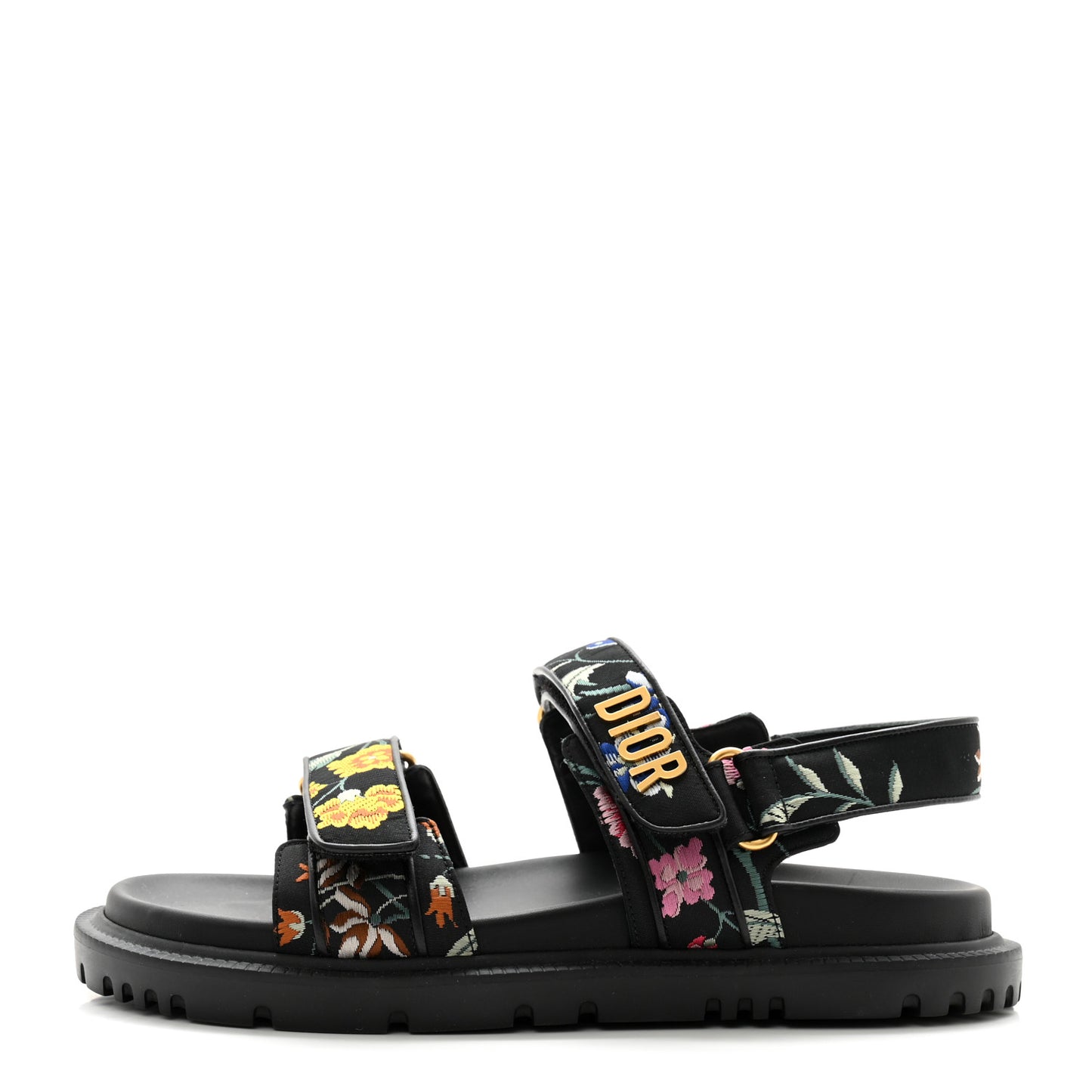 Technical Fabric Petites Fleurs Print Dioract Sandals 39.5 Black Multicolor