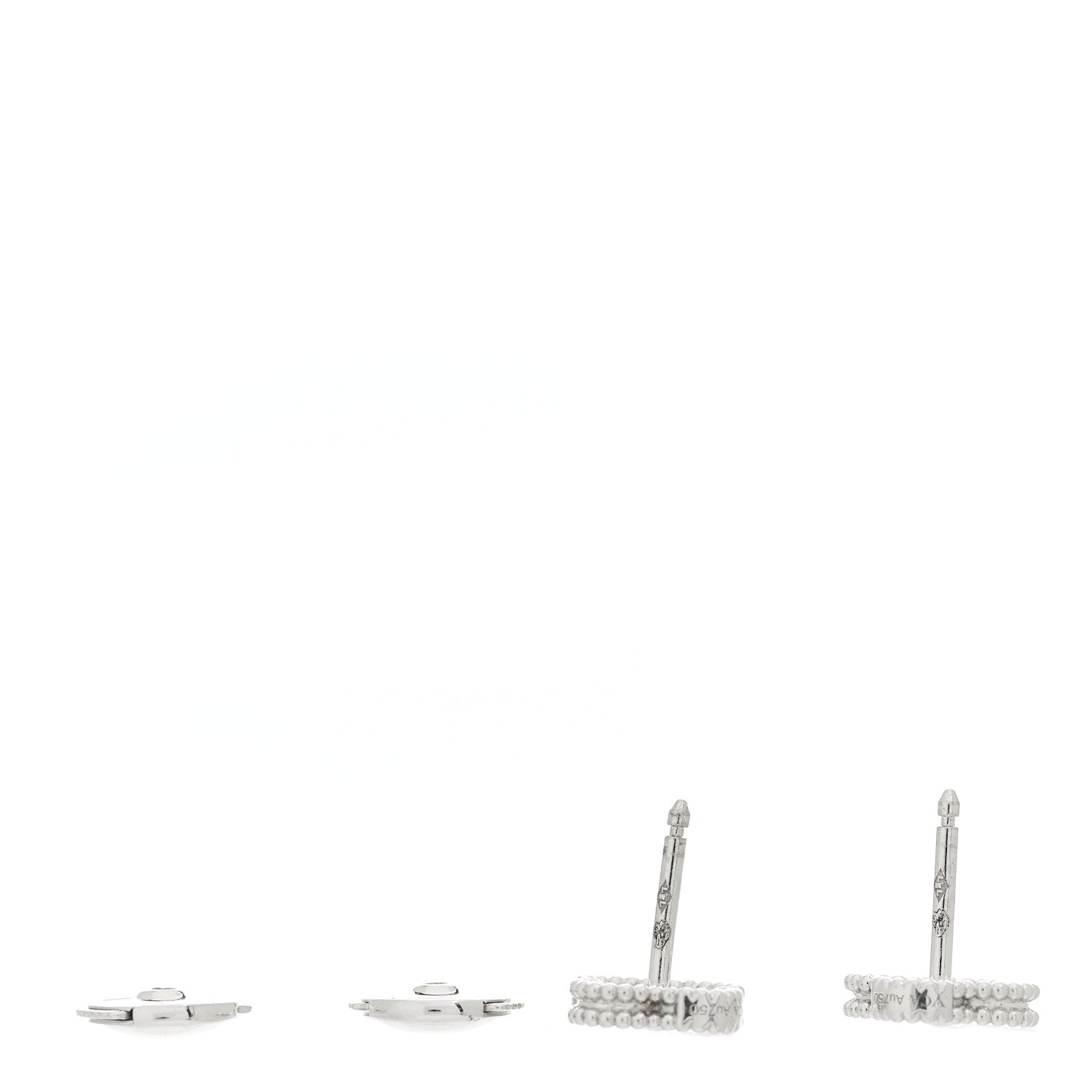 Van Cleef & Arpels 18K White Gold Diamond Sweet Alhambra Earrings 3 of 5