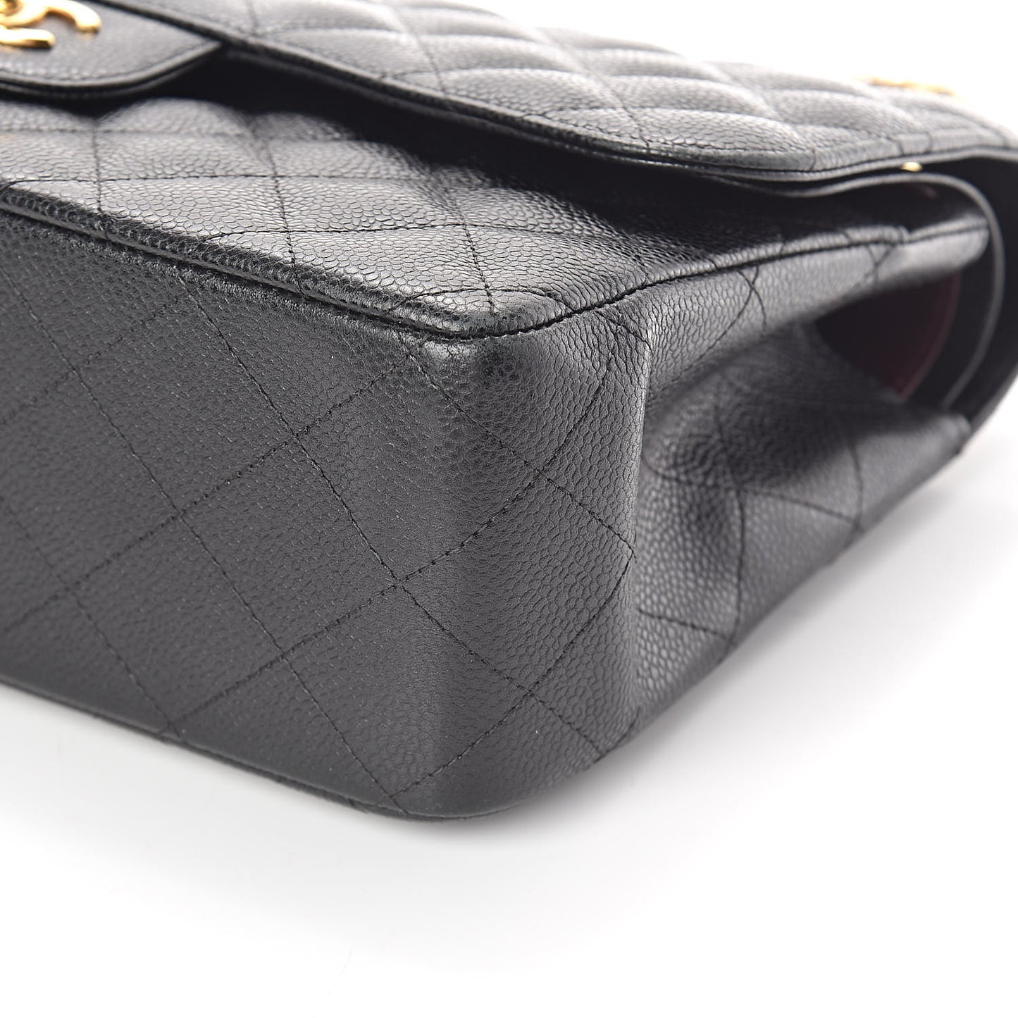 Caviar Quilted Jumbo Double Flap Black