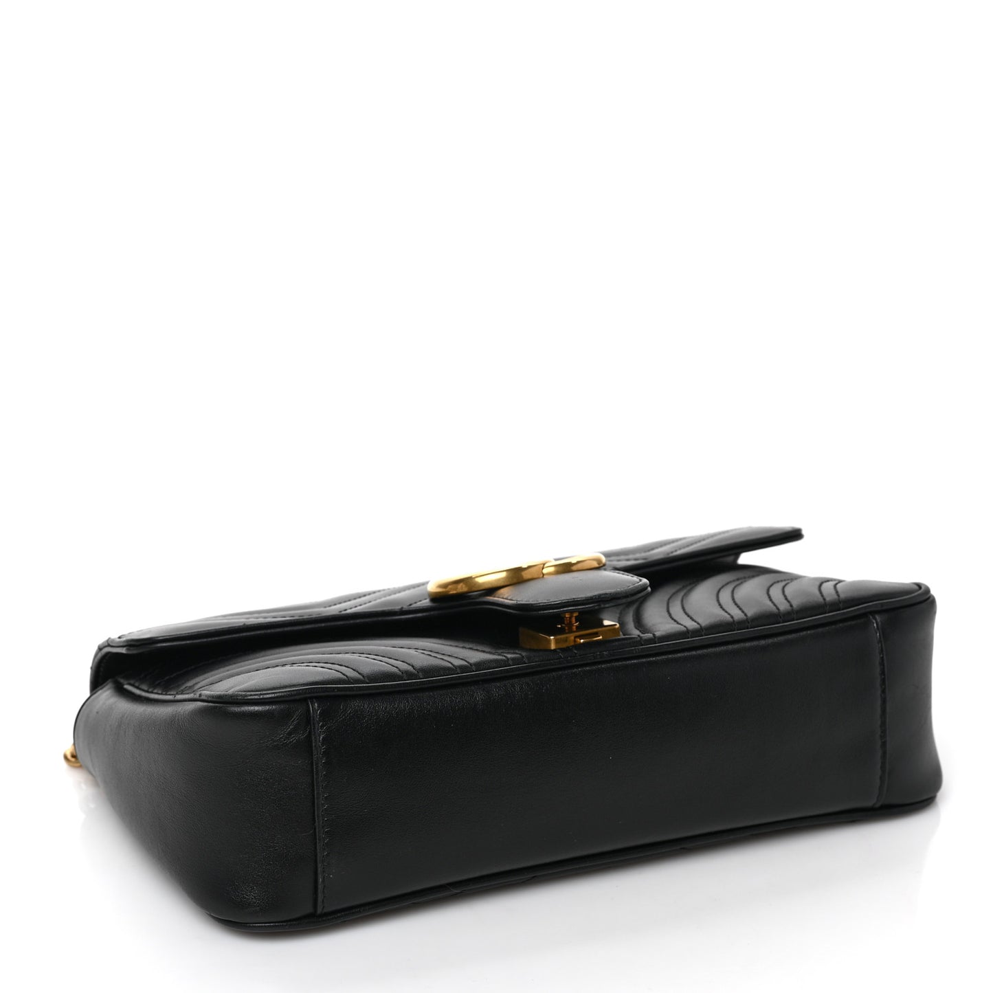 Calfskin Matelasse Small GG Marmont Shoulder Bag Black