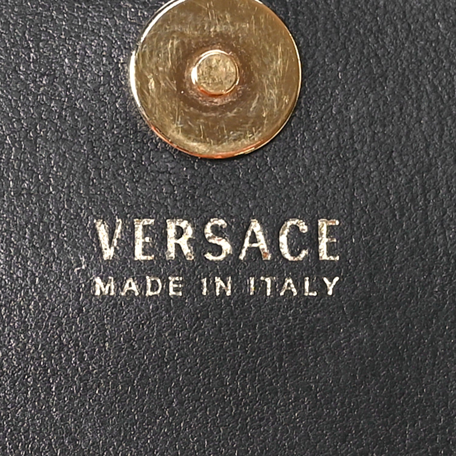 Versace Vitello Mini Virtus Chain Clutch Black 6 of 9