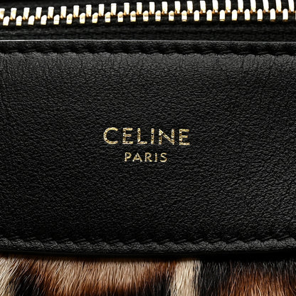 Celine Furry Goatskin Leopard Medium Romy Shoulder Bag Natural Black 11 of 25