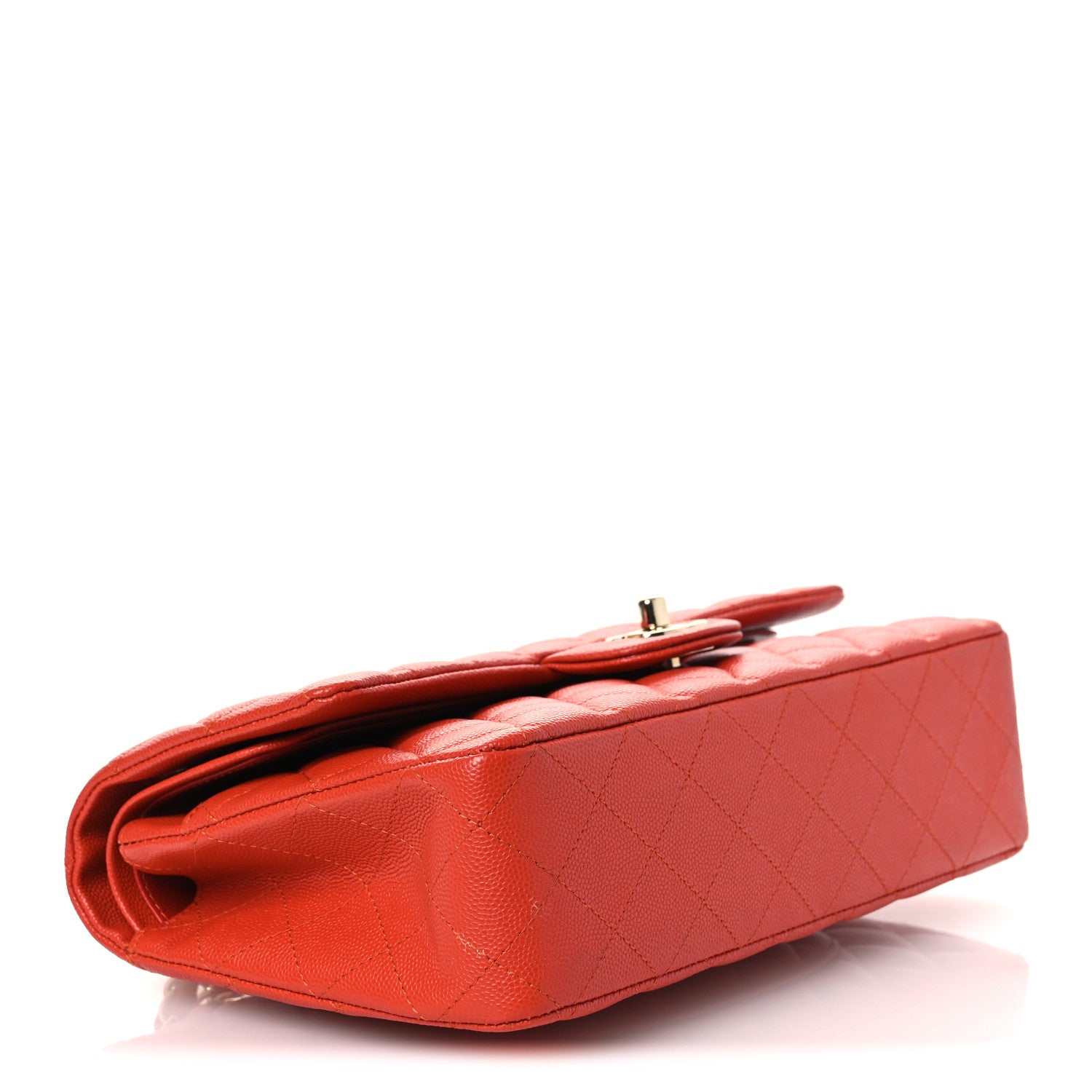 Chanel Caviar Quilted Medium Double Flap Light Red 4 of 12