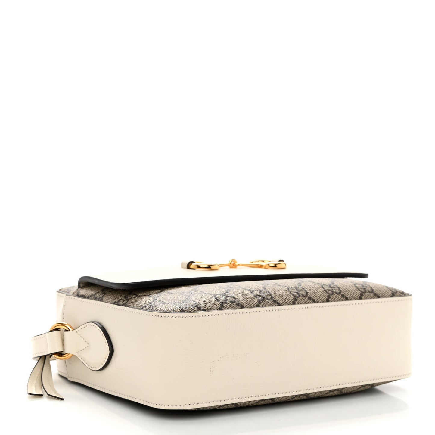 GG Supreme Monogram Small Horsebit 1955 Shoulder Bag Beige Mystic White