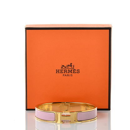 Hermes Narrow Enamel Clic Clac H Bracelet GM Rose Nacarat 5 of 10
