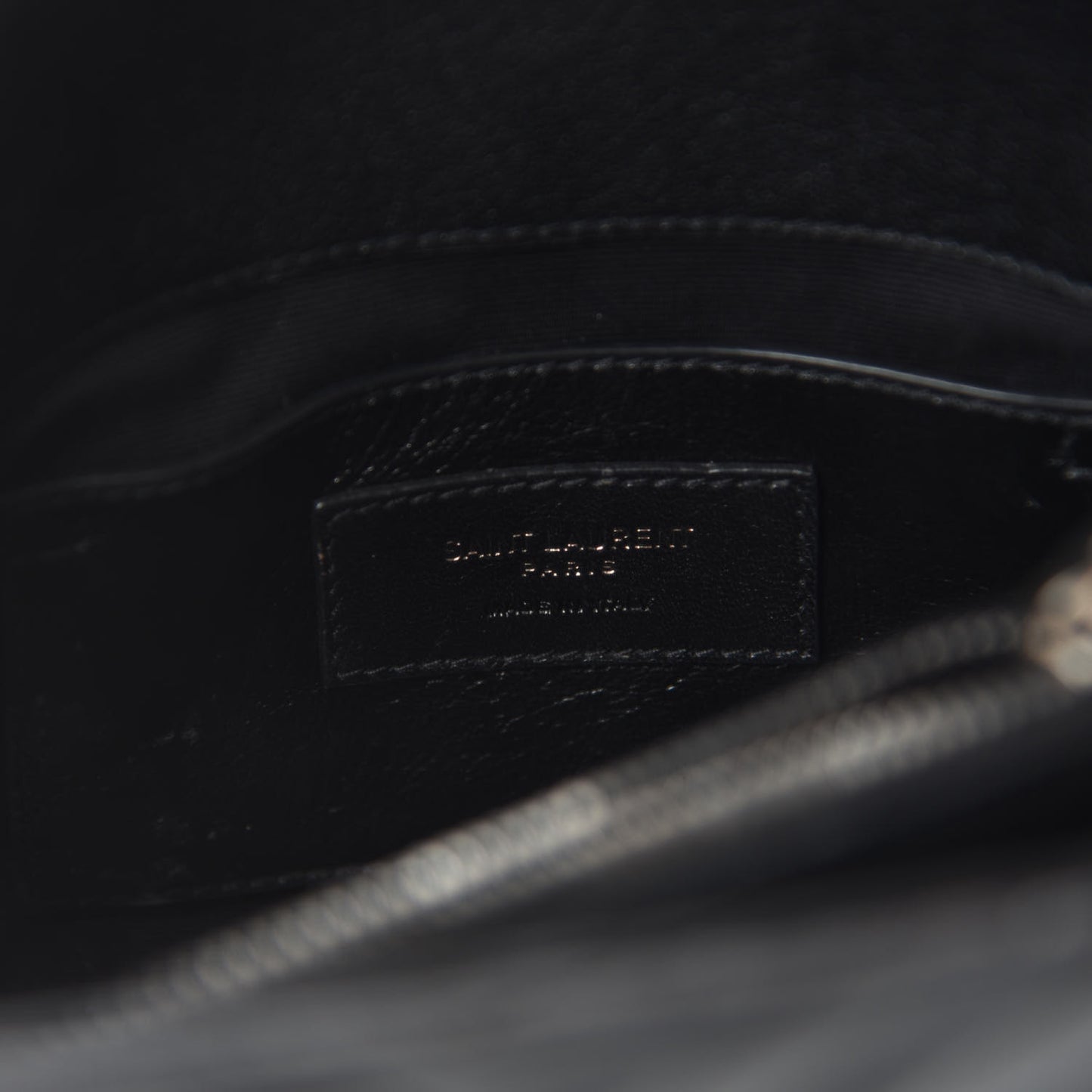 Sheepskin Matelasse Chevron Monogram Medium College Bag Black