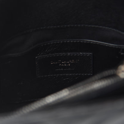 Saint Laurent Sheepskin Matelasse Chevron Monogram Medium College Bag Black 8 of 13