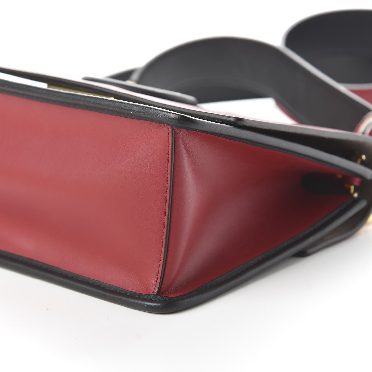 Fendi Vitello Century F is Fendi Bi-Color FF 1974 Embossed Kan I Shoulder Bag Fragola Maya Black 8 of 12