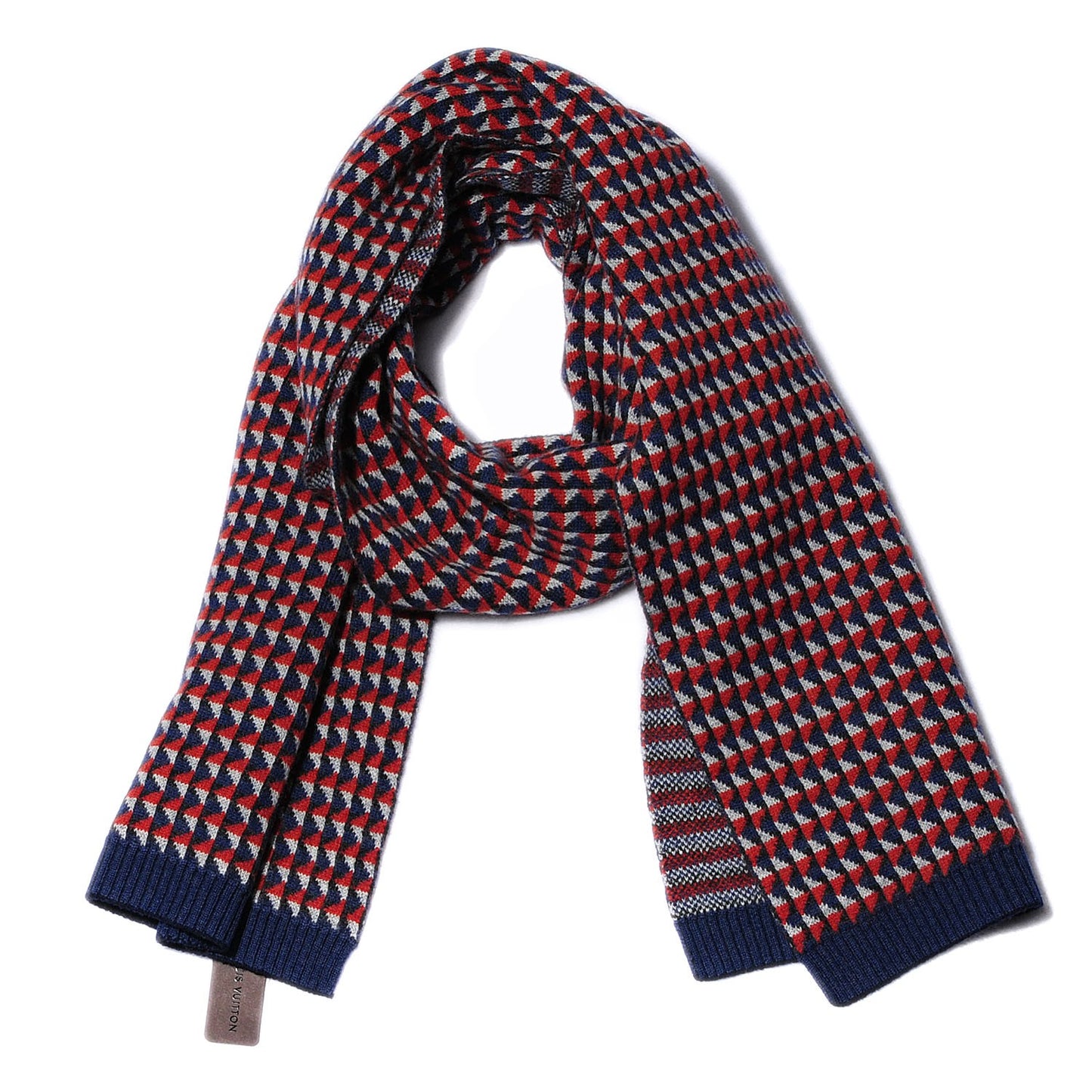 Cashmere Calfskin Wallpaper Hat Scarf Set Blue Rouge