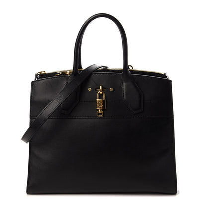 Louis Vuitton Calfskin City Steamer MM Black 1 of 9