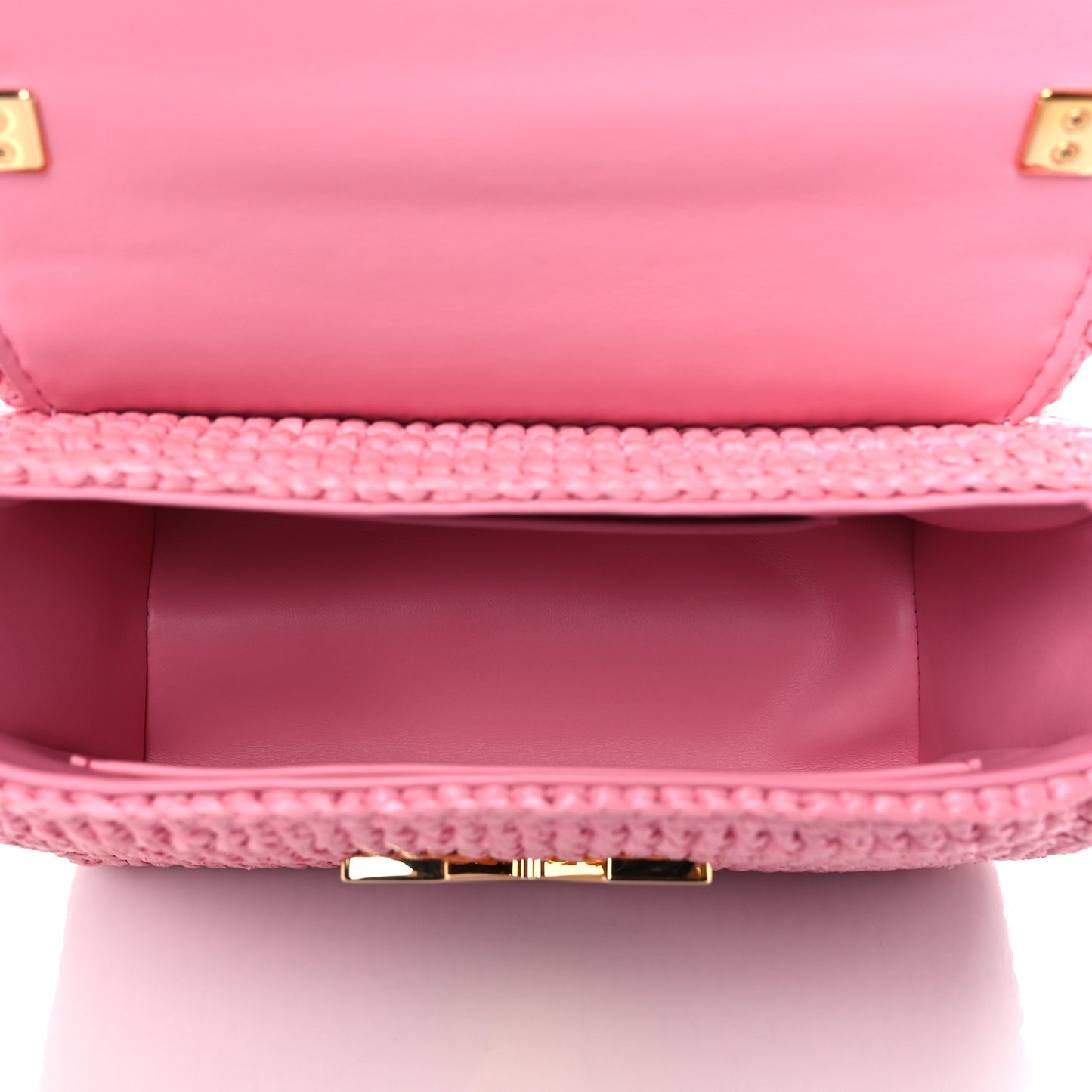 Raffia Twist Shoulder Bag PM Pink
