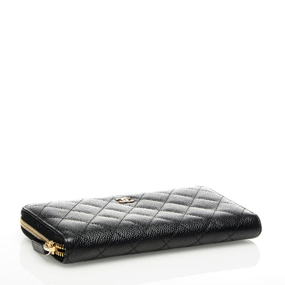 Chanel Caviar Quilted Large Gusset Zip Around Wallet Black 4 of 8