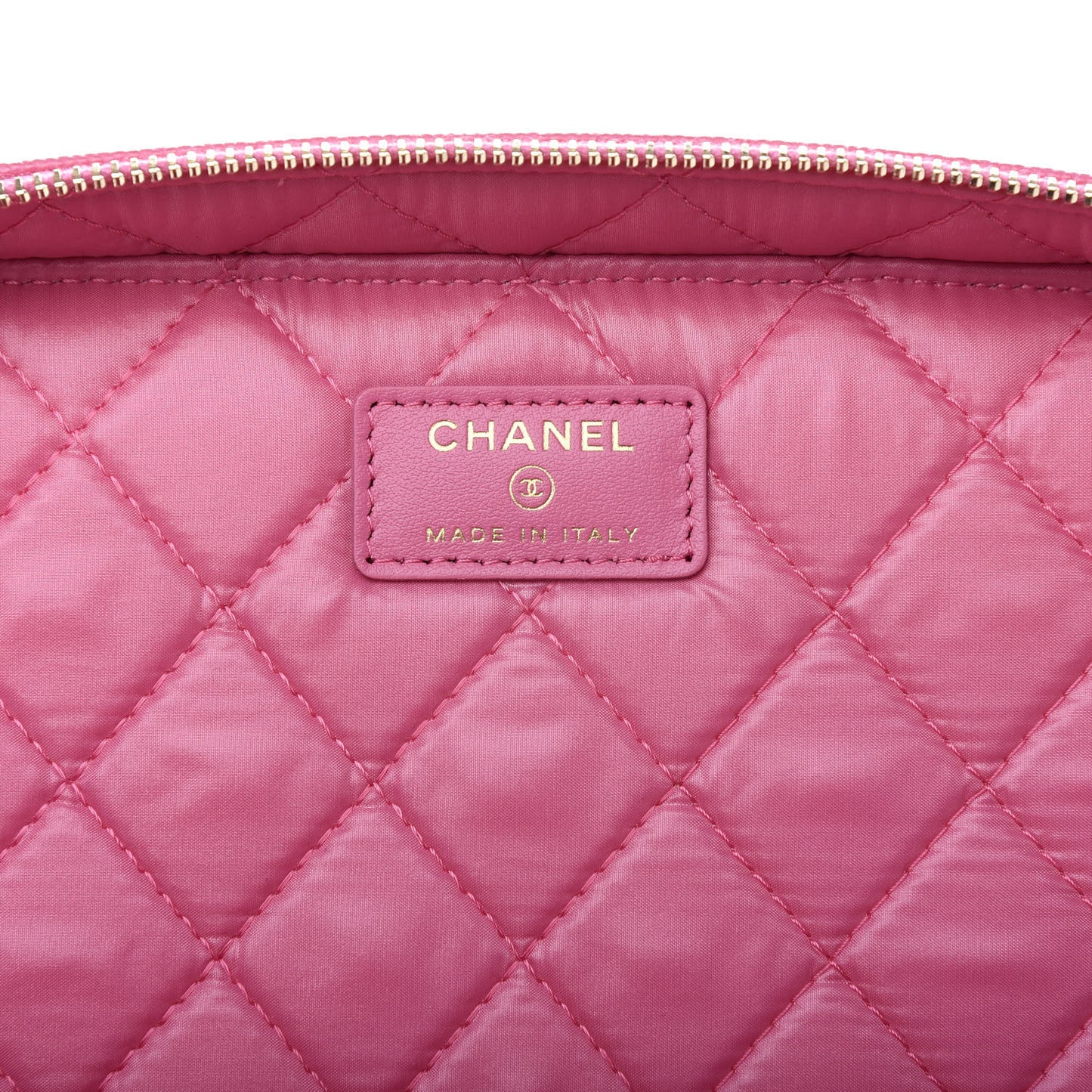 Caviar Quilted Large Vanity Pouch Pink
