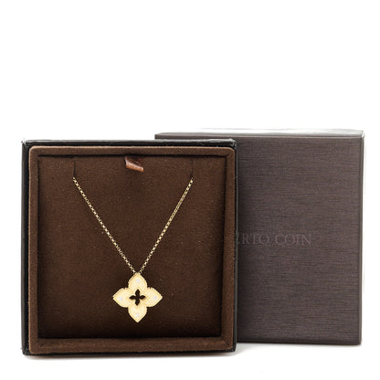 Roberto Coin 18K Yellow Gold Diamond Medium Venetian Princess Flower Pendant Necklace 6 of 6