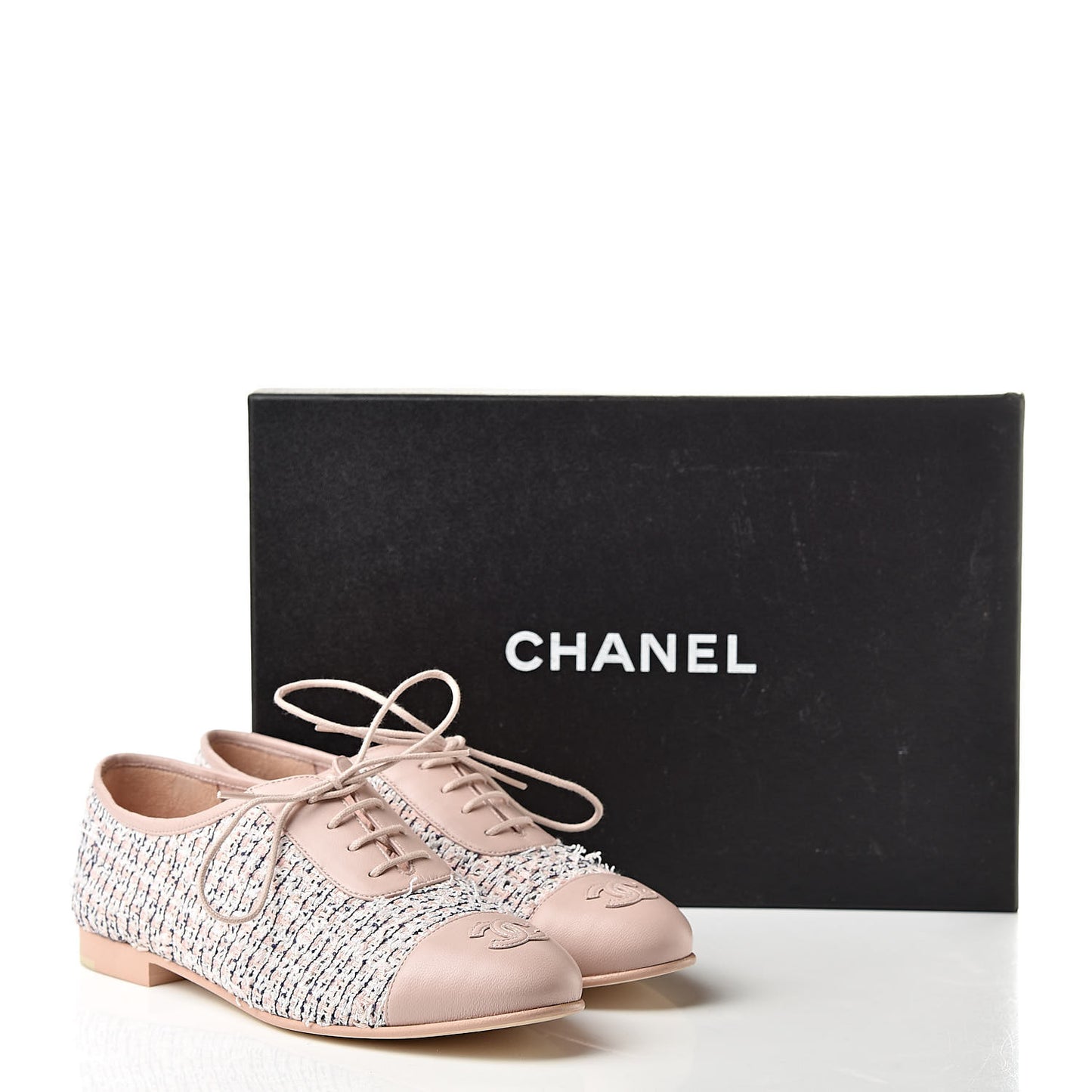 Tweed Cap Toe CC Lace Up Oxford 36.5 Pink