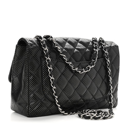 Chanel Lambskin Perforated Jumbo Single Flap Black 3 of 14