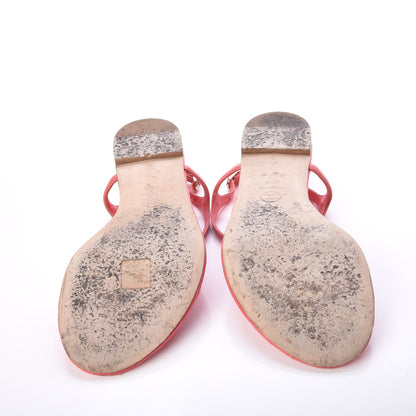 Chanel Lambskin Chain CC Thong Sandals 39.5 Pink 7 of 14