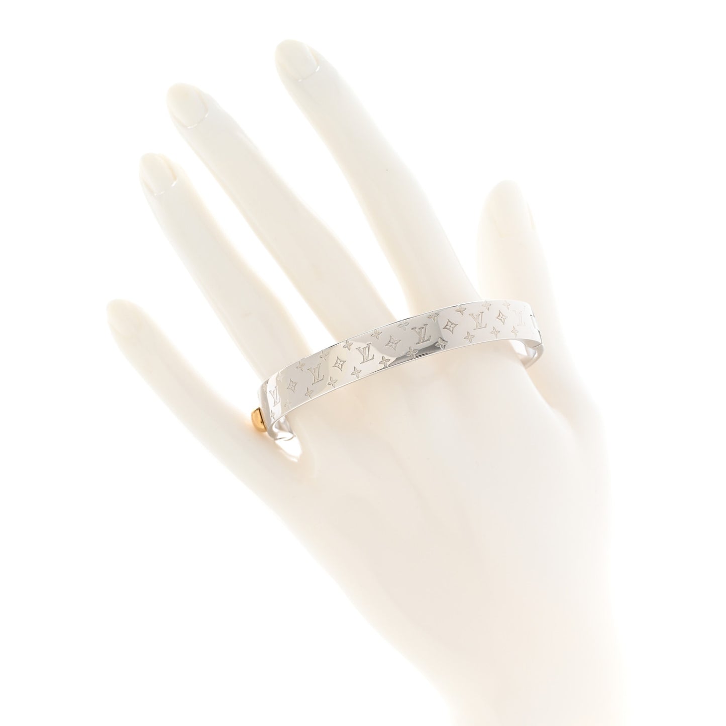 Brass Palladium Plated Nanogram Cuff M Silver