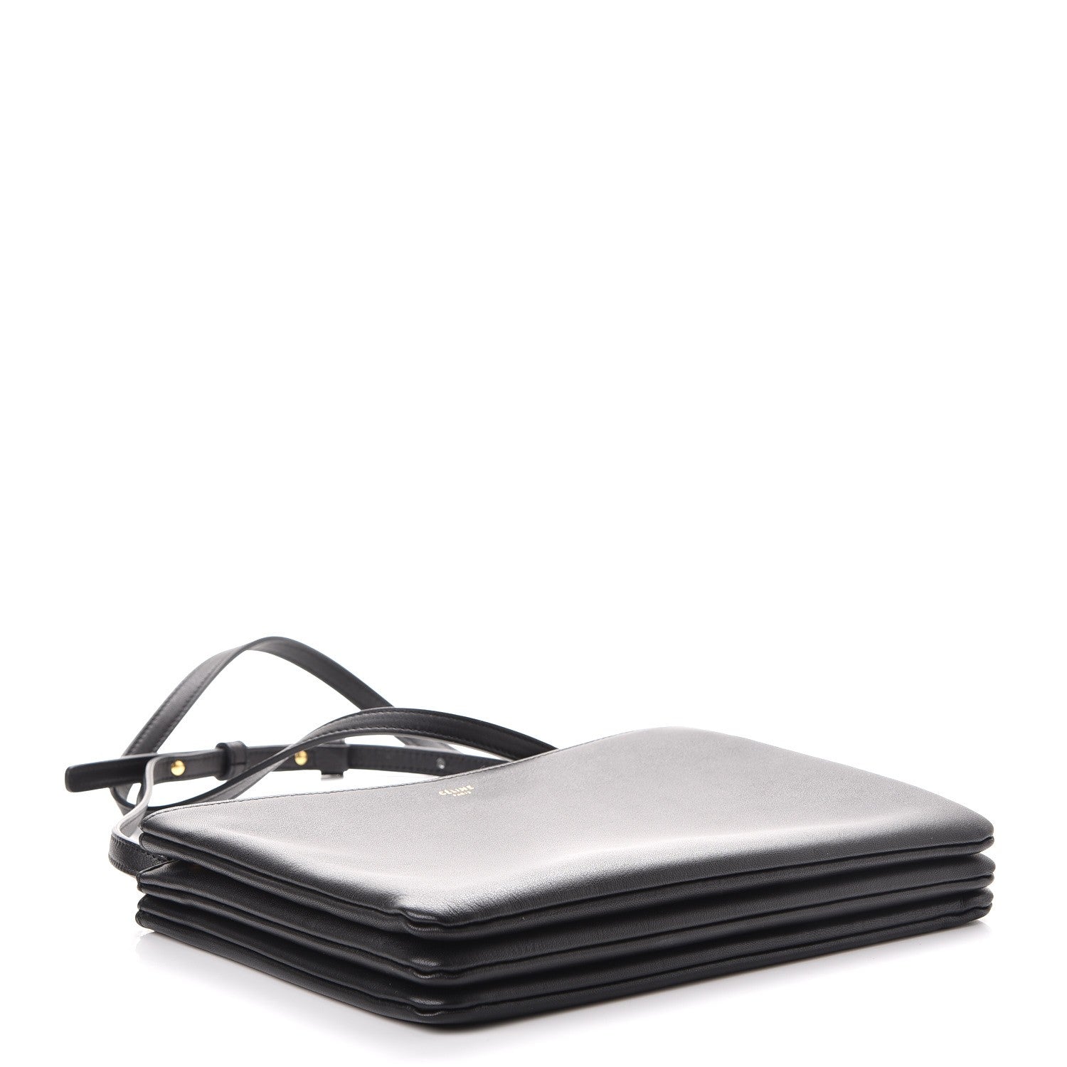 Celine Lambskin Large Trio Crossbody Bag Black 4 of 9