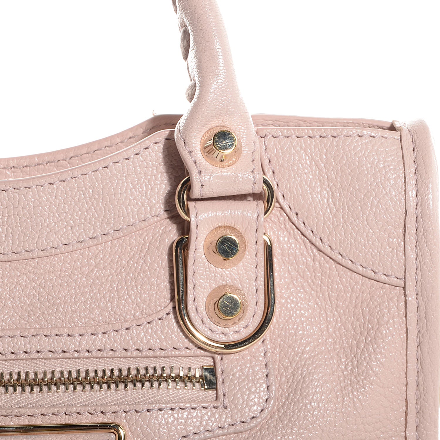 Balenciaga Chevre Gold Metallic Edge Hardware Mini City Rose Aubepine Bois de Rose 10 of 13